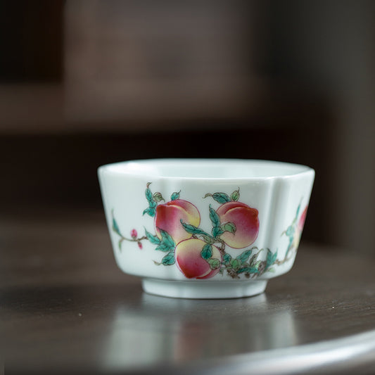 Antique Style Famille Rose Five Peach Master Cup - Zen&Sip