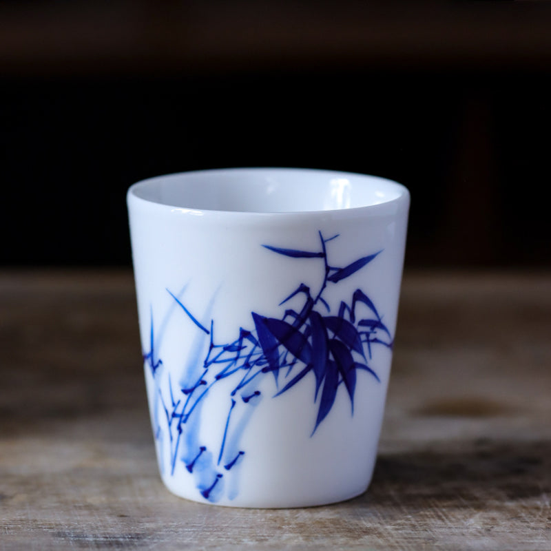 Blue & White Porcelain "Four Gentlemen" Straight Cup - Zen&Sip