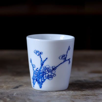 Blue & White Porcelain "Four Gentlemen" Straight Cup - Zen&Sip