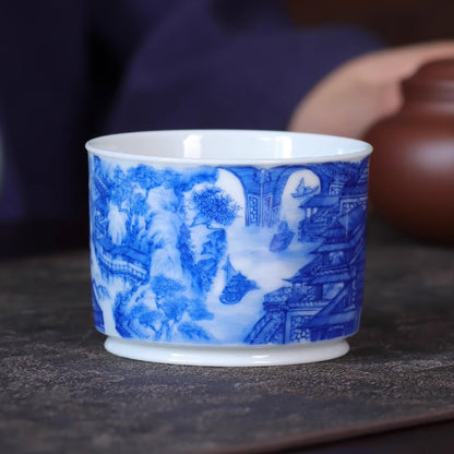 Blue & White 'Daming Palace' Straight Sided Cup