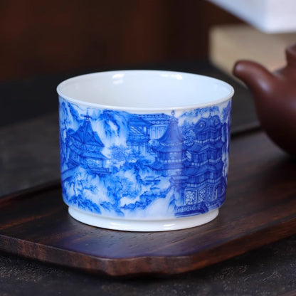 Blue & White 'Daming Palace' Straight Sided Cup