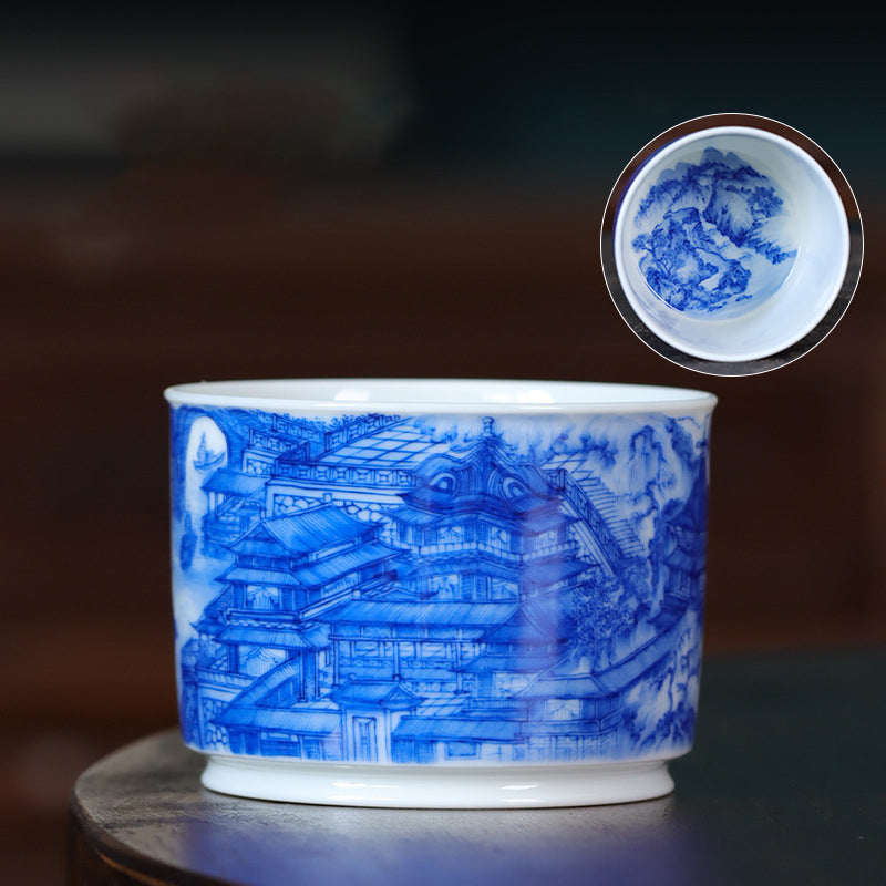 Blue & White 'Daming Palace' Straight Sided Cup