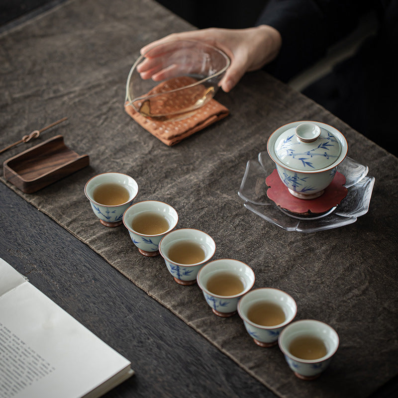 Blue & White 'Literati Bamboo' Tea Set - Zen&Sip