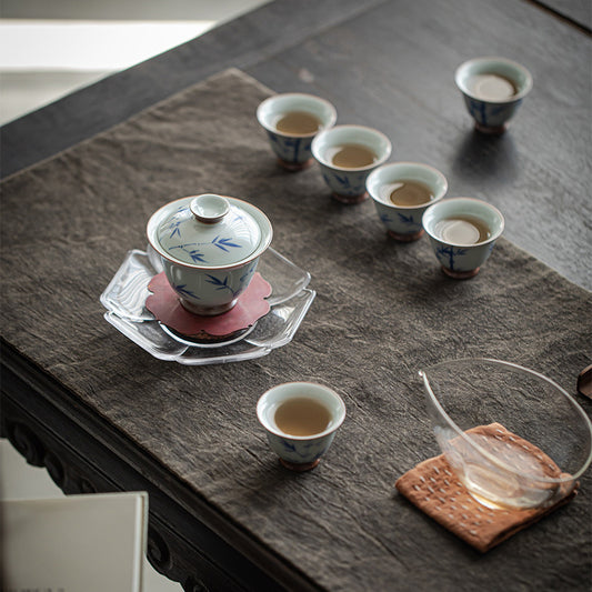 Blue & White 'Literati Bamboo' Tea Set