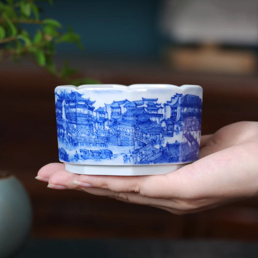 Blue and White 'Southern Nostalgia' Octagonal Master Cup - Zen&Sip