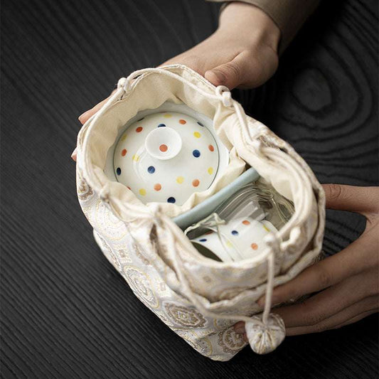 Colorful Polka Dot Portable Tea Set - Zen&Sip