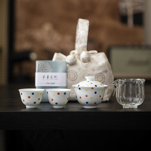 Colorful Polka Dot Portable Tea Set - Zen&Sip