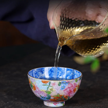 Enamel Floral Master Tea Cup