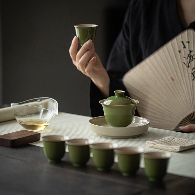 Green Bamboo Glaze Tea Set - Zen&Sip