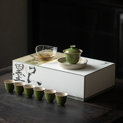 Green Bamboo Glaze Tea Set - Zen&Sip