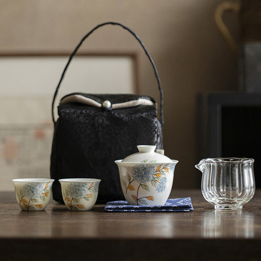 Hydrangea Portable Tea Set