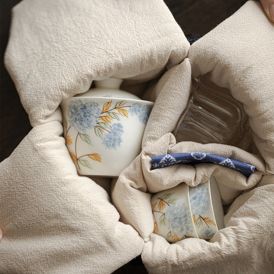 Hydrangea Portable Tea Set