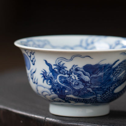 Auspicious Cloud And Dragon Full Design Gaiwan (Two Piece)