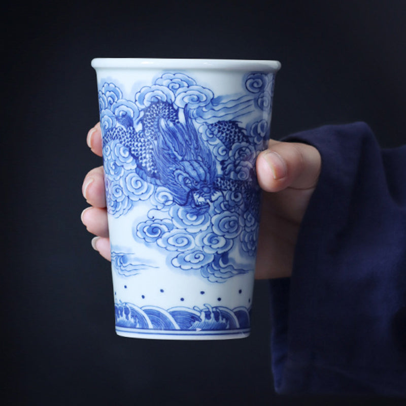 Blue & White Dragon Oversized Cup