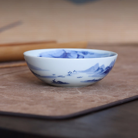 Blue & White Landscape Pu'er Cup