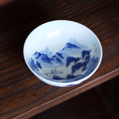 Blue & White Landscape Pu'er Cup - Zen&Sip