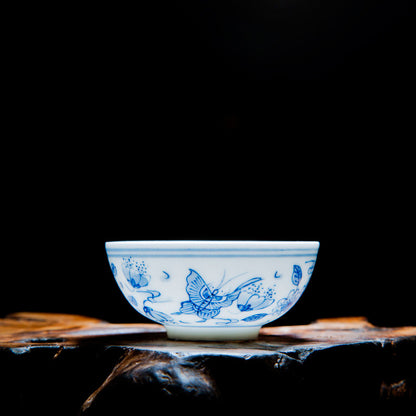 Blue & White Hundred Butterfly Cup Pu'er Master Cup