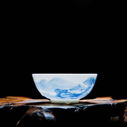 Blue & White Landscape Cup Pu'er Master Cup - Zen&Sip