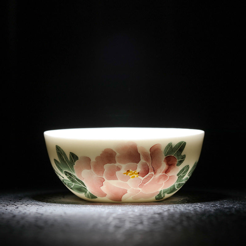 Underglaze "Flowers and Fortune" Master Cup - Zen&Sip