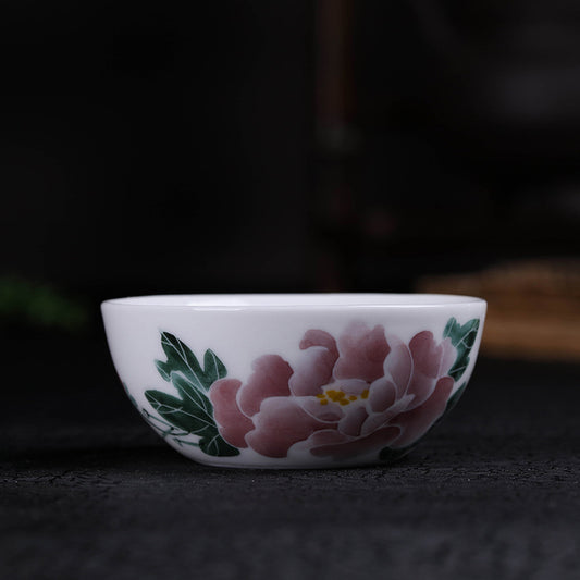 Underglaze "Flowers and Fortune" Master Cup - Zen&Sip