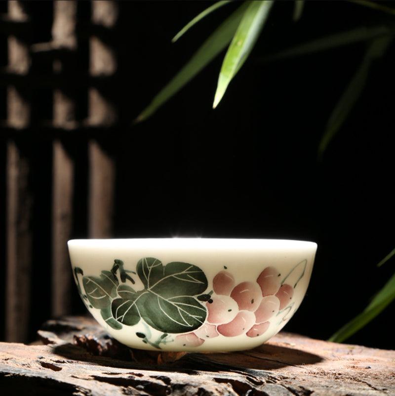 Underglaze Famille Verte Tea Cup - Zen&Sip
