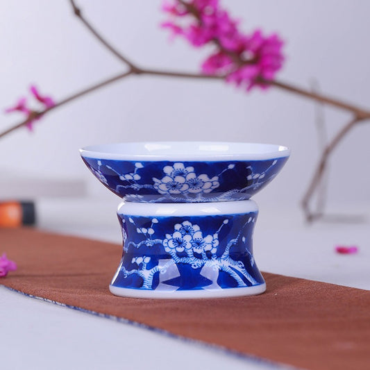 Blue and White Ice Plum Tea Strainer - Zen&Sip
