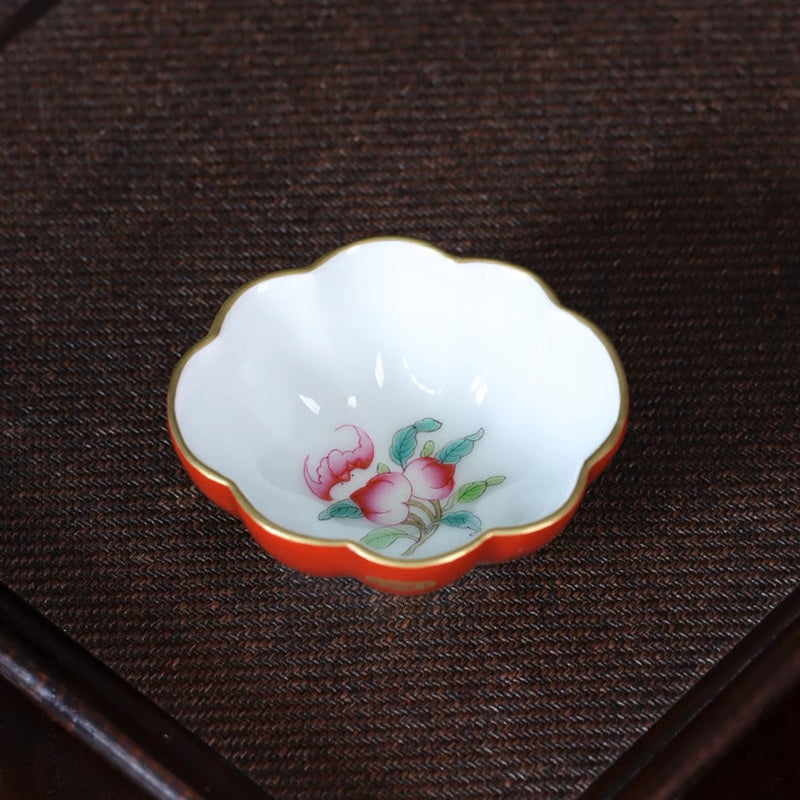 Palace Red Famille Rose Tea Cup